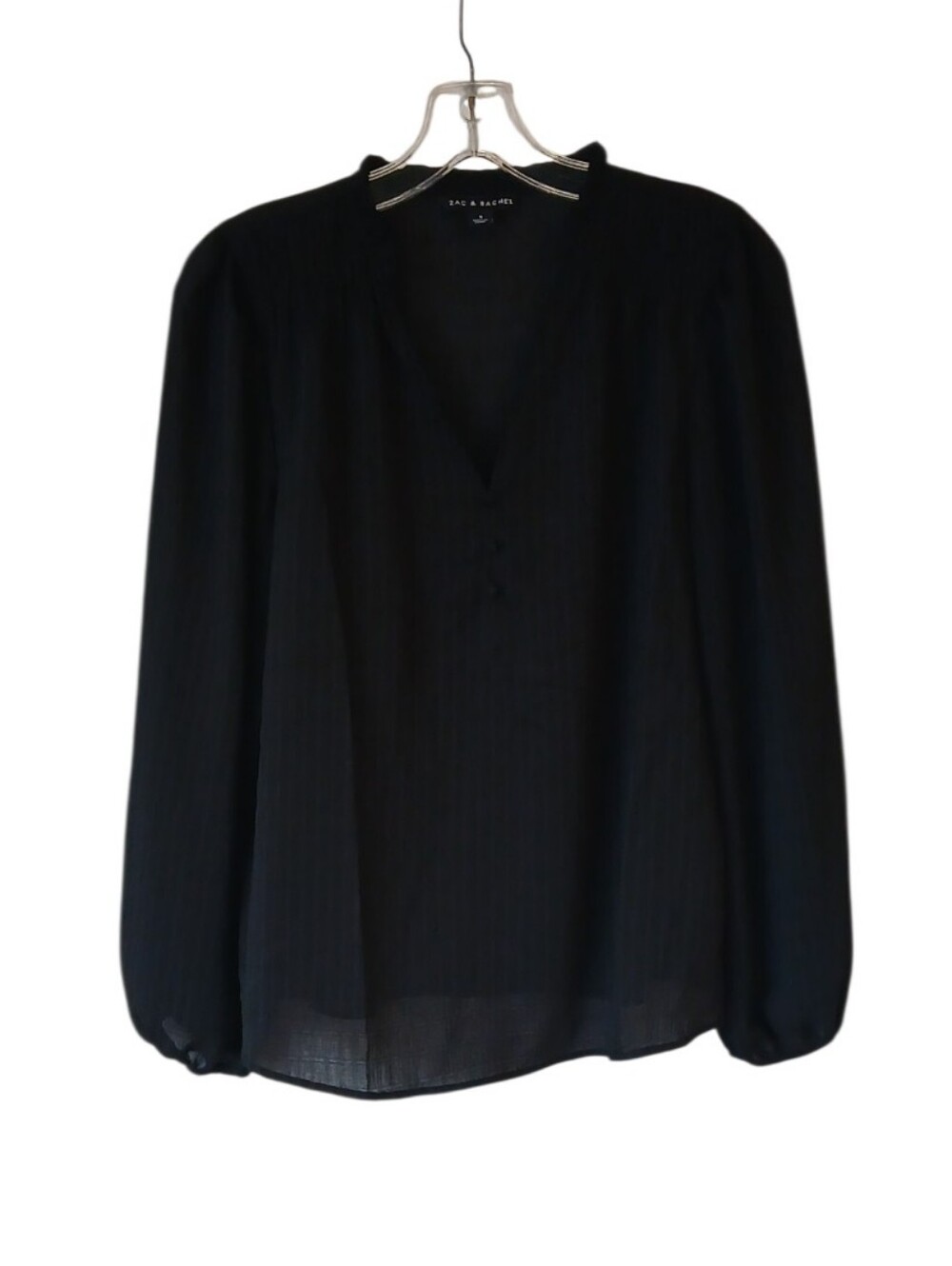 Zac & Rachel Black Long-Sleeve Blouse Size Small NWT
